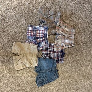Mixed Boys Shorts Bundle - Plaid, Khaki & Denim